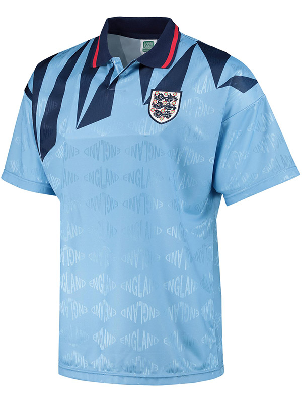 England third retro jersey 3rd soccer uniform men's skyblue football kit top shirt 1990 world cup